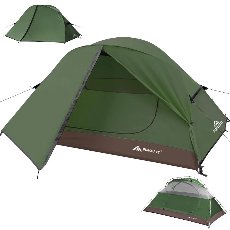 Forceatt Camping Tent 2 Person, Backpacking Tent Waterproof & Windproof, Ultralight Instant Tent with Rain Fly for Camping, Hiking, Outdoor - Image 1